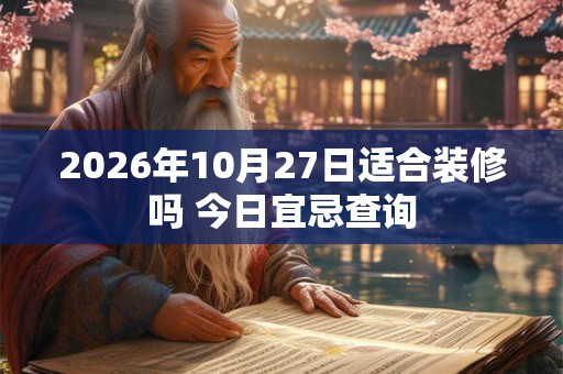 2026年10月27日适合装修吗 今日宜忌查询 2026年10月27日适合装修吗 今日宜忌查询