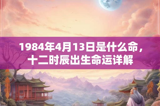 1984年4月13日是什么命，十二时辰出生命运详解