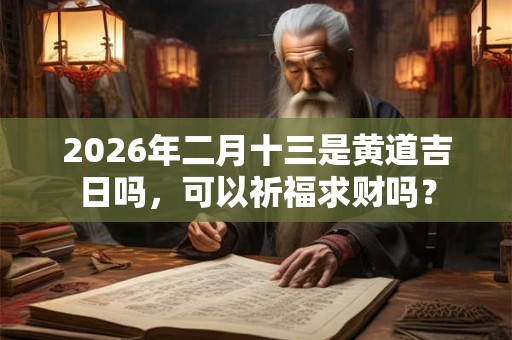 2026年二月十三是黄道吉日吗，可以祈福求财吗？