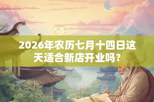 2026年农历七月十四日这天适合新店开业吗？