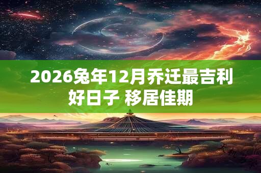 2026兔年12月乔迁最吉利好日子 移居佳期 2026兔年12月乔迁最吉利好日子 移居佳期