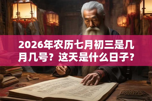2026年农历七月初三是几月几号?这天是什么日子? 2026年农历七月初三是几月几号?这天是什么日子?