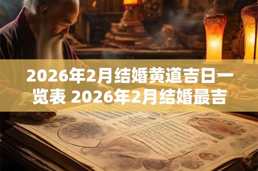 2026年2月结婚黄道吉日一览表 2026年2月结婚最吉利的日子
