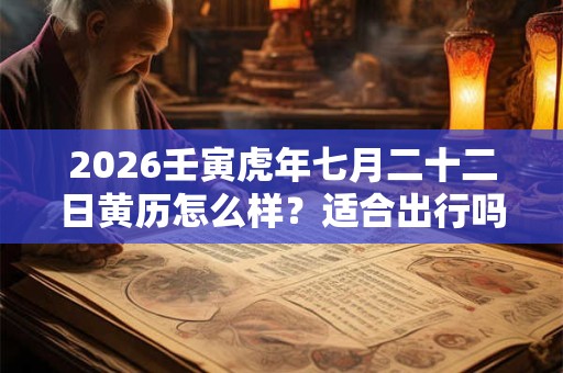 2026壬寅虎年七月二十二日黄历怎么样？适合出行吗？