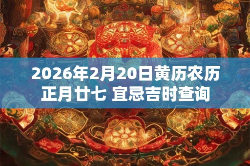 2026年2月20日黄历农历正月廿七 宜忌吉时查询