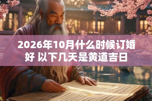 2026年10月什么时候订婚好 以下几天是黄道吉日