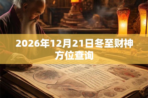 2026年12月21日冬至财神方位查询