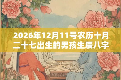 2026年12月11号农历十月二十七出生的男孩生辰八字起名 2026年12月11号农历十月二十七出生的男孩生辰八字起名