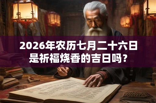 2026年农历七月二十六日是祈福烧香的吉日吗？