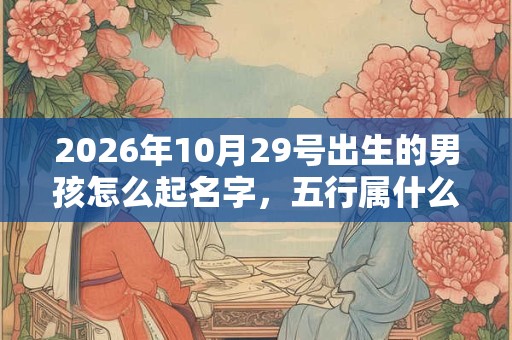 2026年10月29号出生的男孩怎么起名字，五行属什么