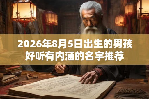 2026年8月5日出生的男孩好听有内涵的名字推荐