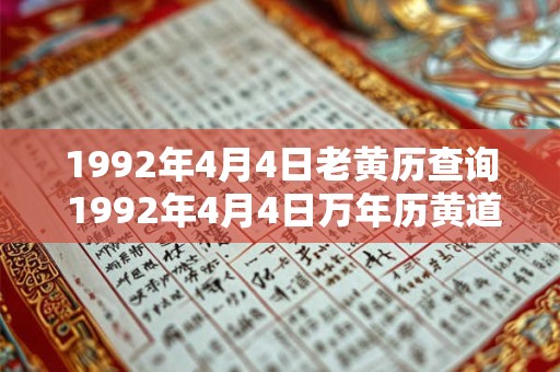 1992年4月4日老黄历查询 1992年4月4日万年历黄道吉日 1992年4月4日老黄历查询 1992年4月4日万年历黄道吉日