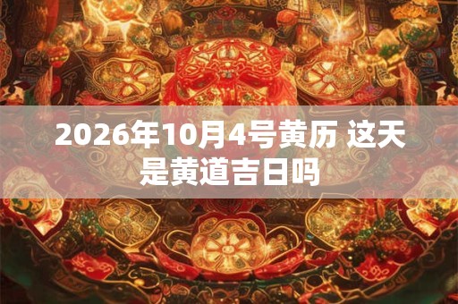 2026年10月4号黄历 这天是黄道吉日吗