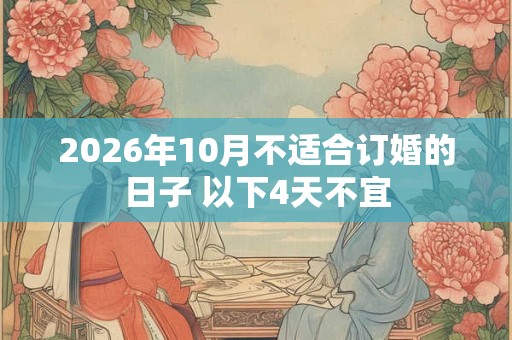 2026年10月不适合订婚的日子 以下4天不宜