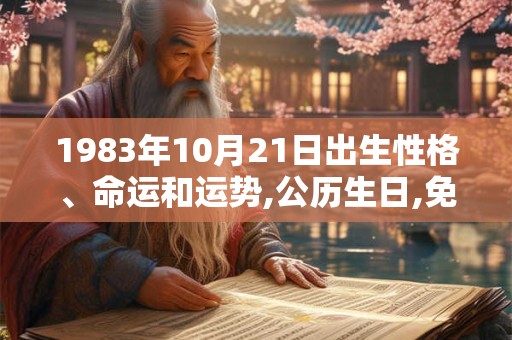 1983年10月21日出生性格、命运和运势,公历生日,免费算命