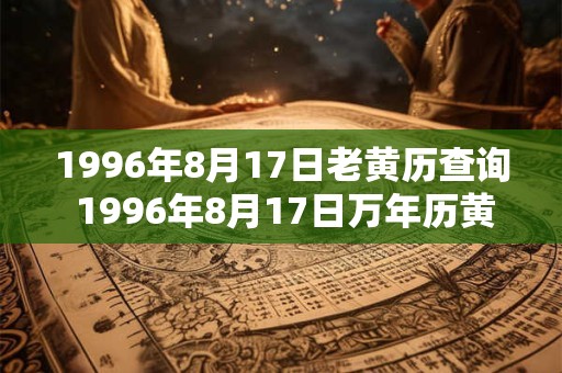 1996年8月17日老黄历查询 1996年8月17日万年历黄道吉日