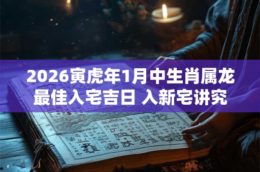 2026寅虎年1月中生肖属龙最佳入宅吉日 入新宅讲究