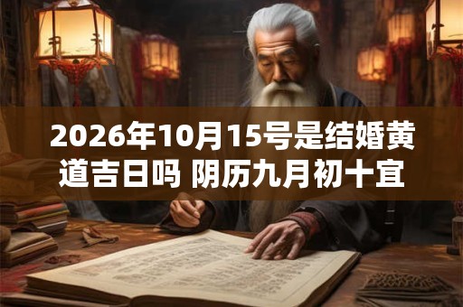 2026年10月15号是结婚黄道吉日吗 阴历九月初十宜嫁娶吗 2026年10月15号是结婚黄道吉日吗 阴历九月初十宜嫁娶吗