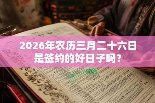 2026年农历三月二十六日是签约的好日子吗？