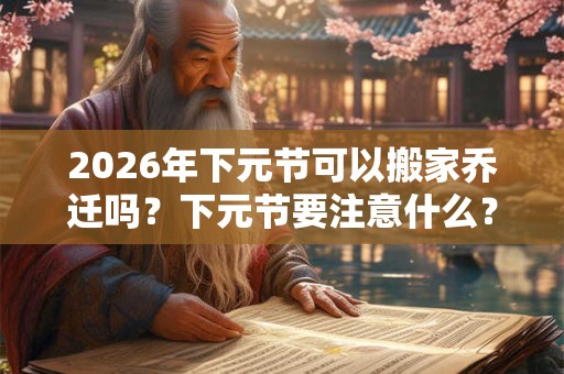 2026年下元节可以搬家乔迁吗？下元节要注意什么？