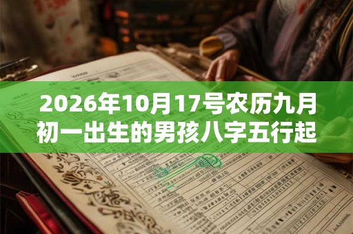 2026年10月17号农历九月初一出生的男孩八字五行起名字