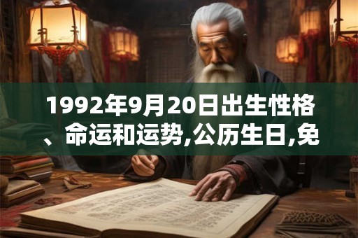 1992年9月20日出生性格、命运和运势,公历生日,免费算命