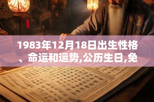 1983年12月18日出生性格、命运和运势,公历生日,免费算命 1983年12月18日出生性格、命运和运势,公历生日,免费算命