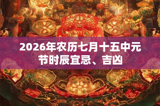 2026年农历七月十五中元节时辰宜忌、吉凶 2026年农历七月十五中元节时辰宜忌、吉凶