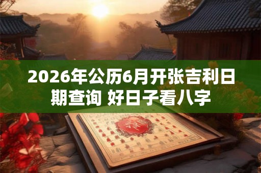 2026年公历6月开张吉利日期查询 好日子看八字