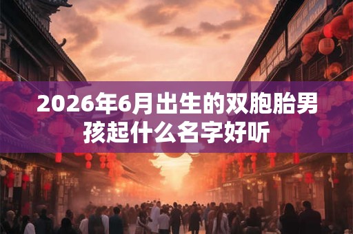 2026年6月出生的双胞胎男孩起什么名字好听