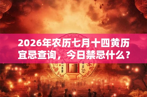 2026年农历七月十四黄历宜忌查询，今日禁忌什么？