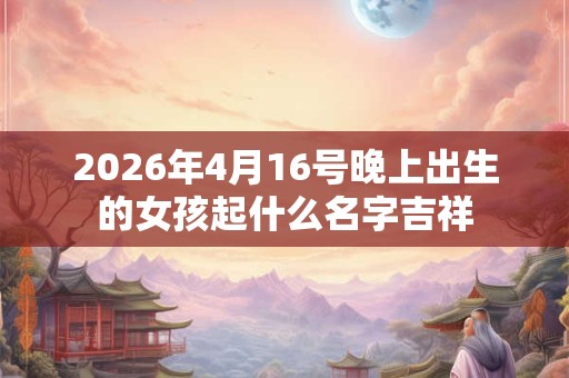 2026年4月16号晚上出生的女孩起什么名字吉祥 2026年4月16号晚上出生的女孩起什么名字吉祥
