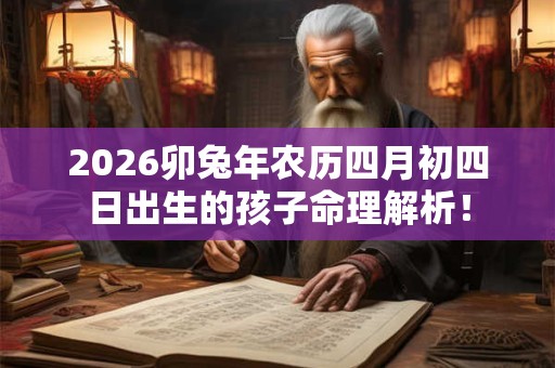 2026卯兔年农历四月初四日出生的孩子命理解析！