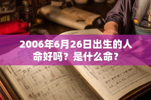 2006年6月26日出生的人命好吗？是什么命？