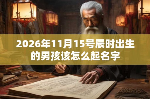 2026年11月15号辰时出生的男孩该怎么起名字