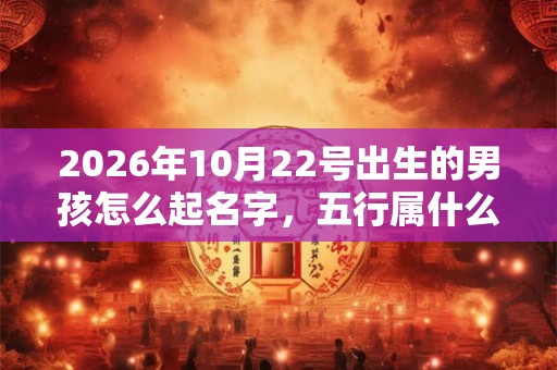 2026年10月22号出生的男孩怎么起名字，五行属什么