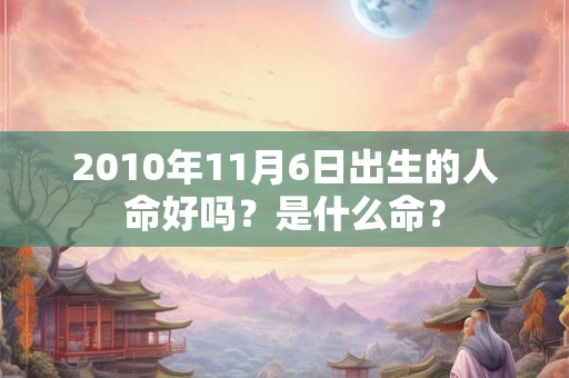 2010年11月6日出生的人命好吗?是什么命? 2010年11月6日出生的人命好吗?是什么命?
