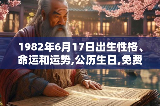 1982年6月17日出生性格、命运和运势,公历生日,免费算命