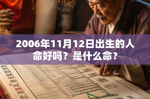 2006年11月12日出生的人命好吗?是什么命? 2006年11月12日出生的人命好吗?是什么命?