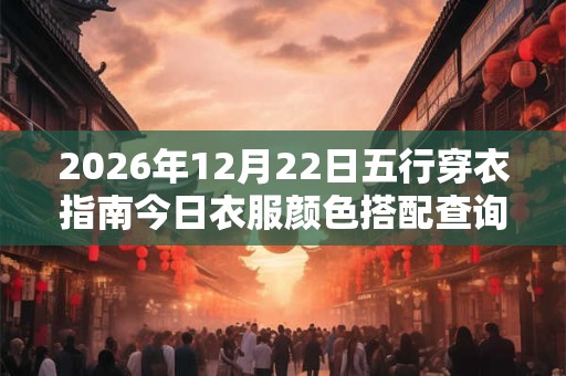 2026年12月22日五行穿衣指南今日衣服颜色搭配查询