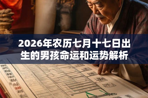 2026年农历七月十七日出生的男孩命运和运势解析 2026年农历七月十七日出生的男孩命运和运势解析