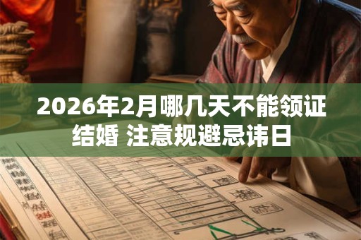 2026年2月哪几天不能领证结婚 注意规避忌讳日
