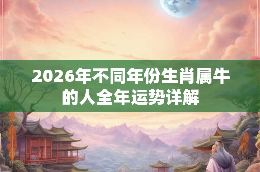 2026年不同年份生肖属牛的人全年运势详解 2026年不同年份生肖属牛的人全年运势详解
