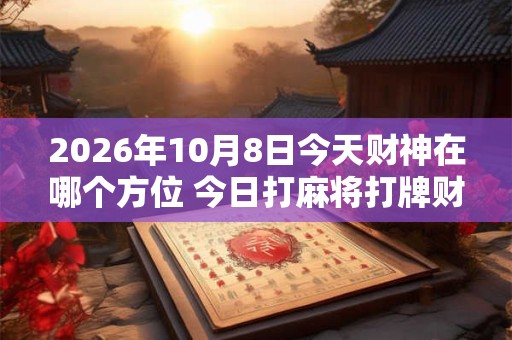 2026年10月8日今天财神在哪个方位 今日打麻将打牌财运方位！