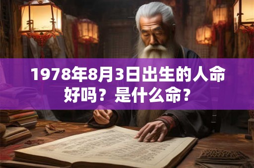 1978年8月3日出生的人命好吗？是什么命？