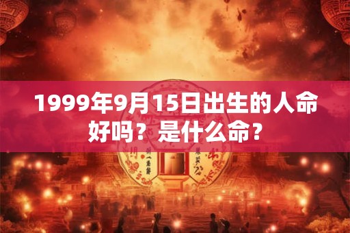 1999年9月15日出生的人命好吗？是什么命？