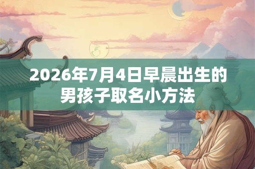 2026年7月4日早晨出生的男孩子取名小方法