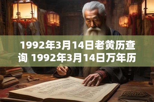 1992年3月14日老黄历查询 1992年3月14日万年历黄道吉日