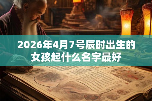 2026年4月7号辰时出生的女孩起什么名字最好
