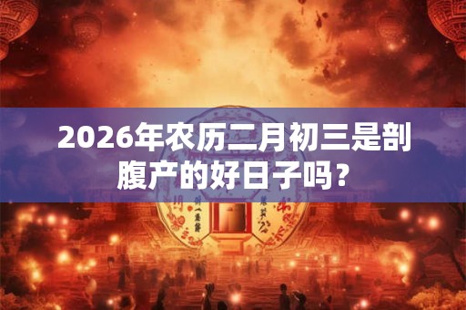 2026年农历二月初三是剖腹产的好日子吗？